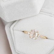 Estel Ring, 0.58ct Oval Rose Cut Diamond, 14K Yellow Gold (One of a kind)