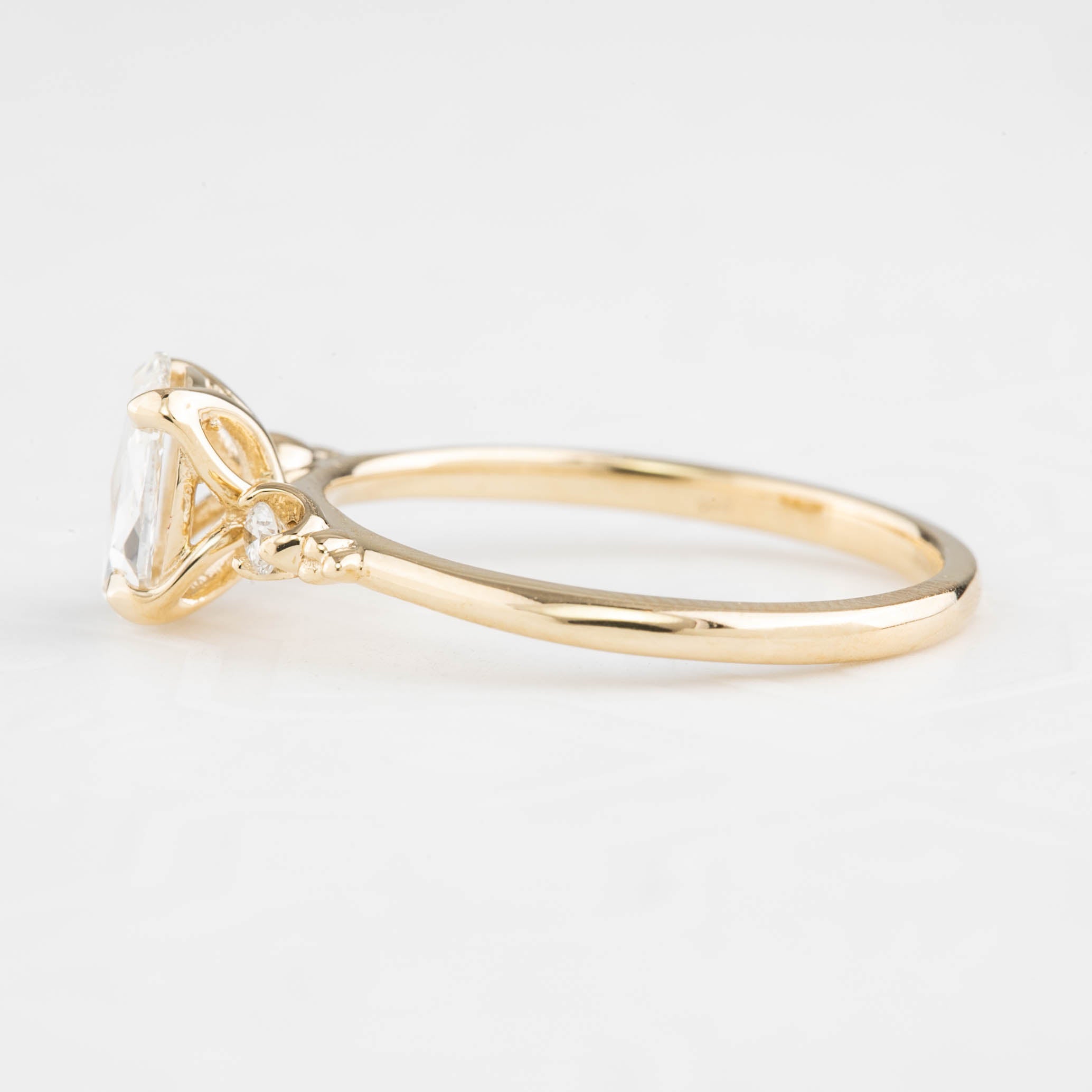 Estel Ring, 0.58ct Oval Rose Cut Diamond, 14K Yellow Gold (One of a kind)