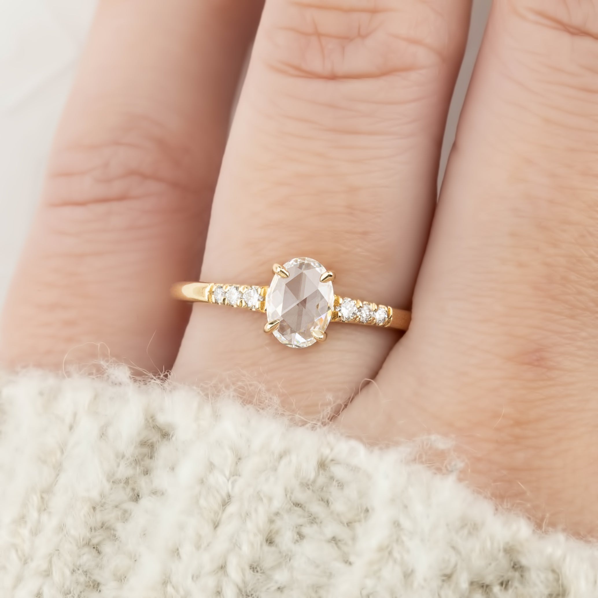 Gianna Ring, Oval Rose Cut Diamond