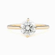 Alice Ring, IGI Certified 1.34ct Round Lab Diamond, 14k Yellow Gold (One of a kind)