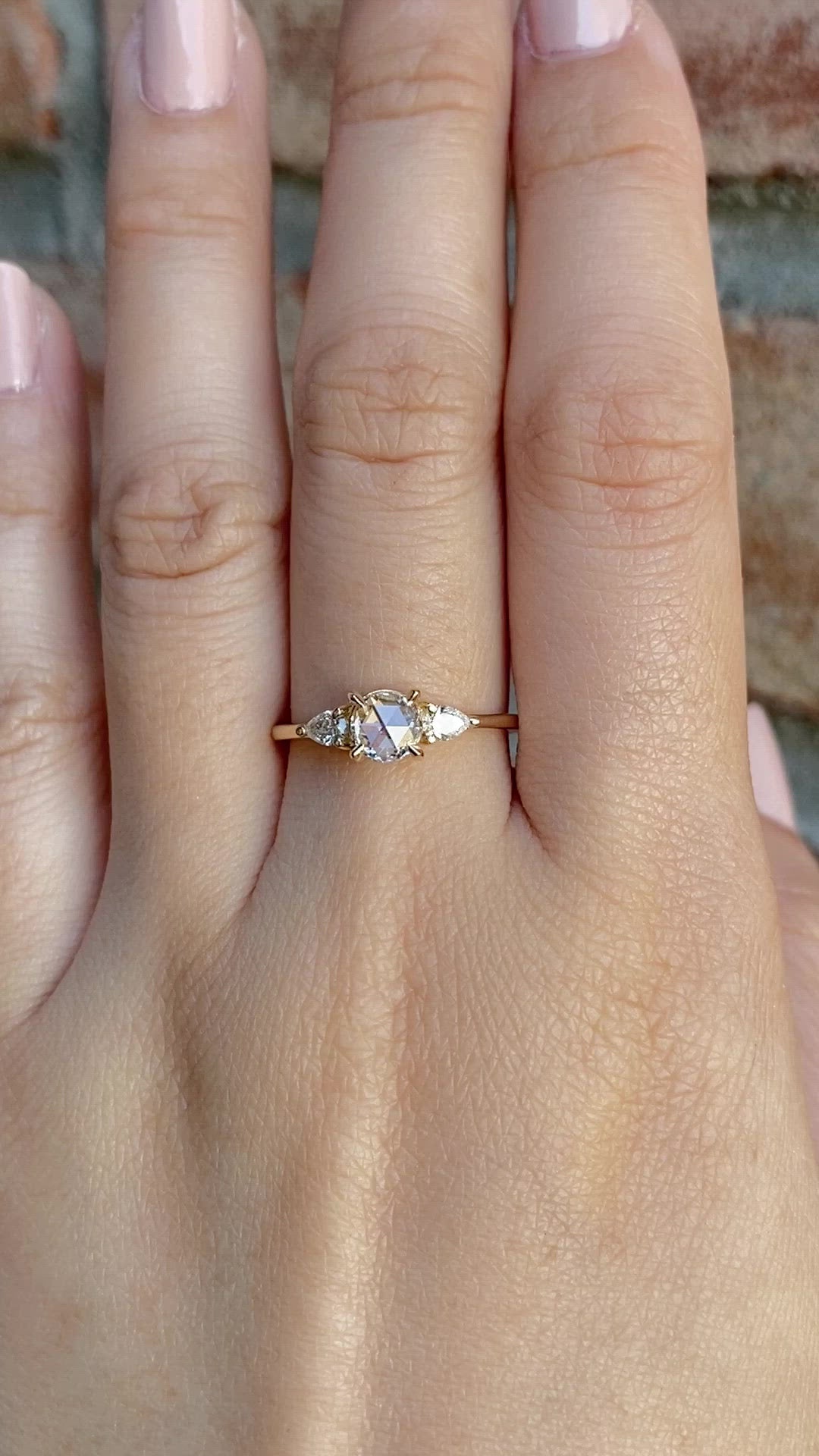 Olivia Ring, Round Rose Cut Diamond