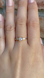 Olivia Ring, Round Rose Cut Diamond