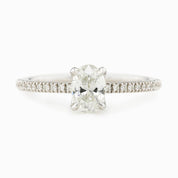 Maria Ring, GIA certified 0.70ct Oval Brilliant Cut Diamond, 14k White Gold (One of a kind)