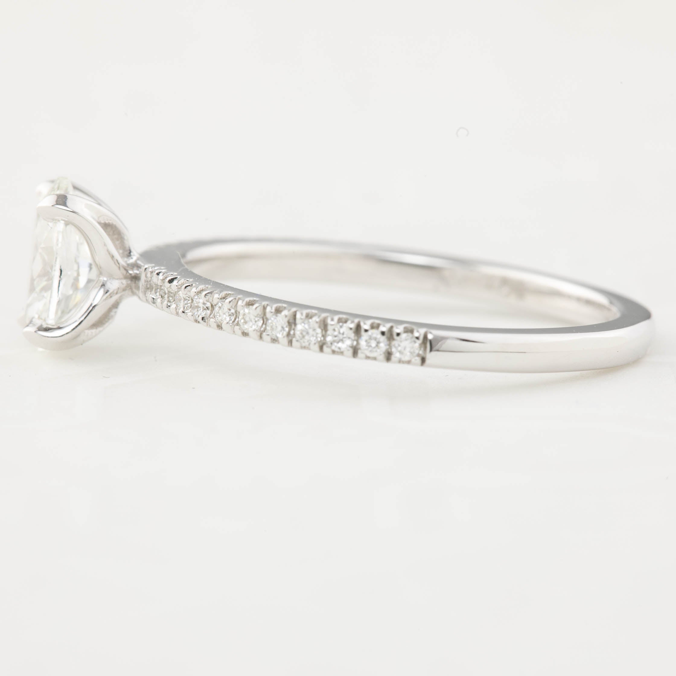 Maria Ring, GIA certified 0.70ct Oval Brilliant Cut Diamond, 14k White Gold (One of a kind)