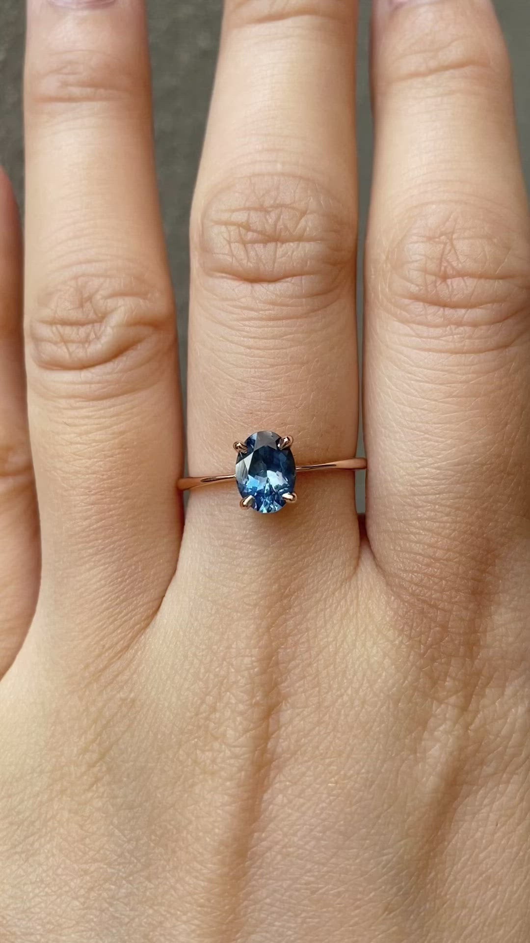 【一点物】ニナリング ・1.30ct・加熱モンタナ産ブルーサファイア・K14RG