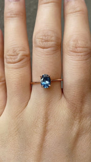 【一点物】ニナリング ・1.30ct・加熱モンタナ産ブルーサファイア・K14RG