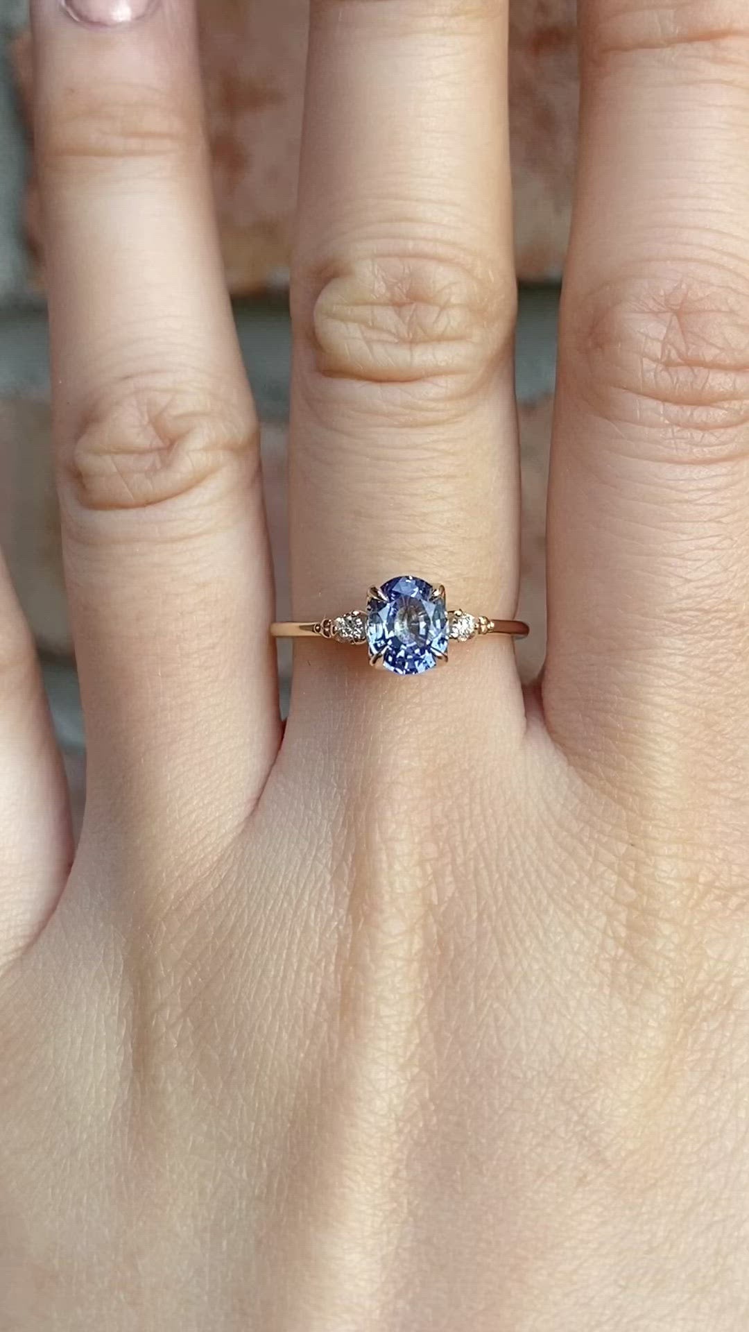 Estel Ring 1.18ct Oval Blue Ceylon Sapphire, 14K Yellow Gold (One of a kind)
