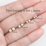 ダリアピアス 誕生石1.5mm（キッズ用）