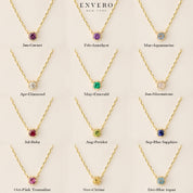 Dahlia Birthstone Solitaire Necklace