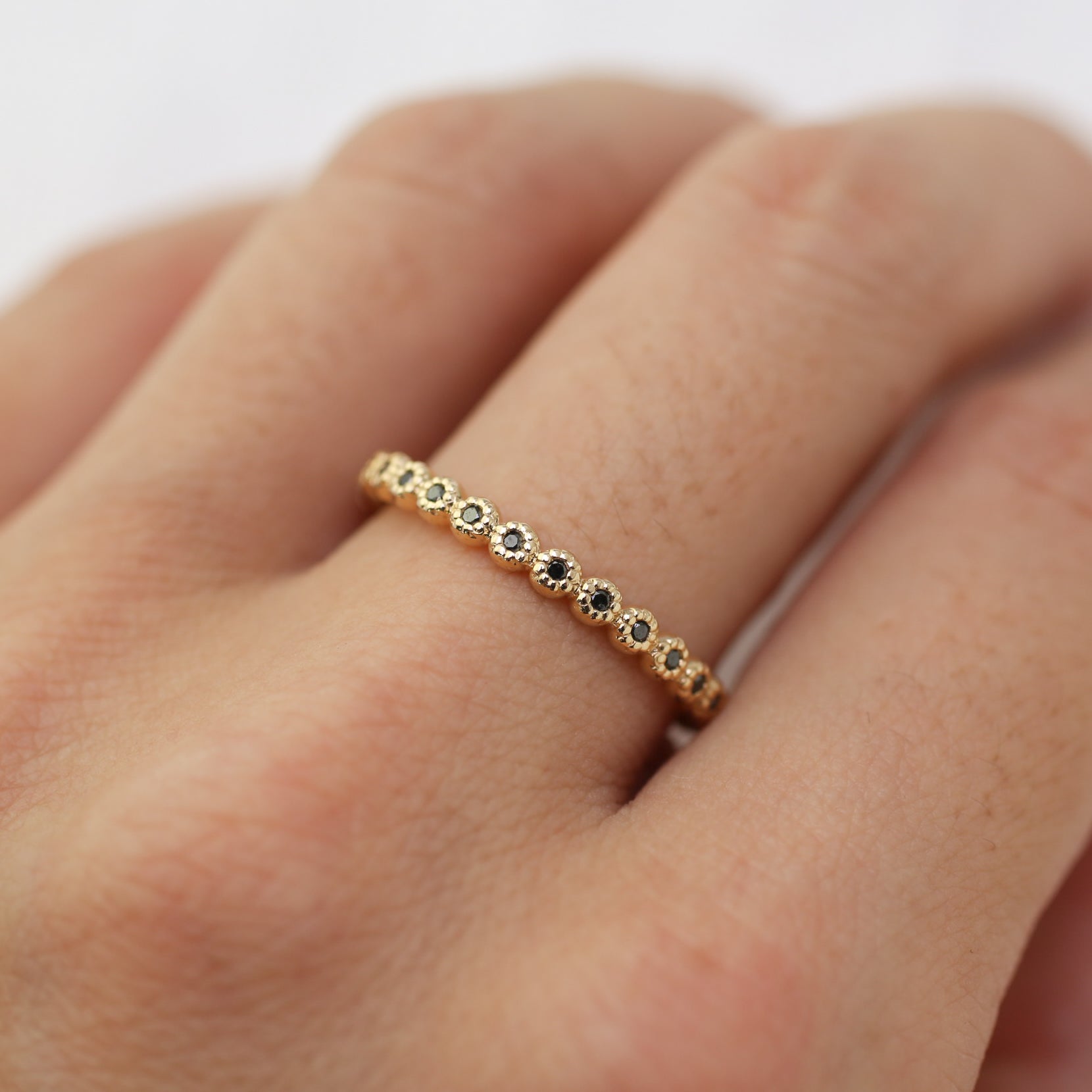 Dahlia Black Diamond Half Eternity Ring