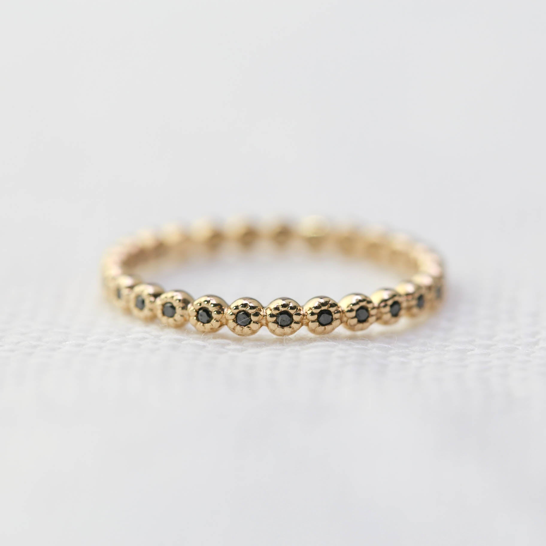 Dahlia Black Diamond Half Eternity Ring