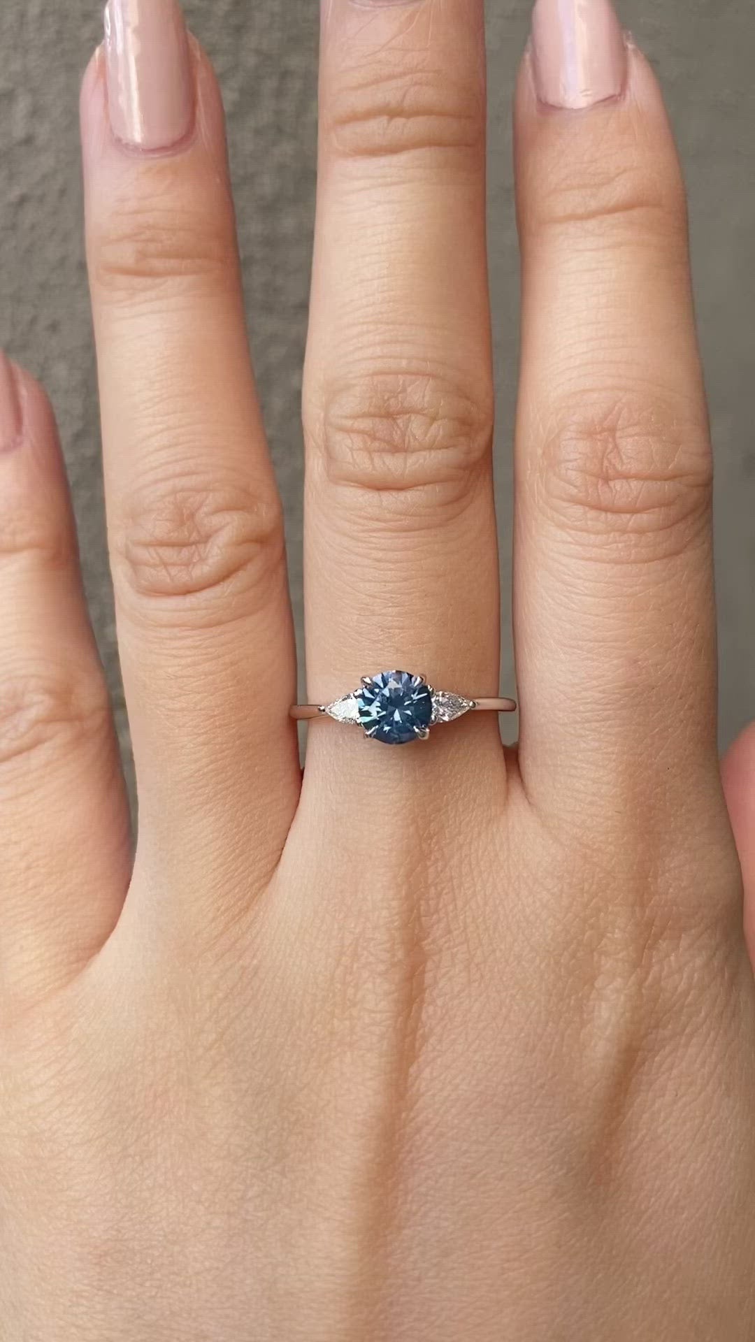 Olivia Ring - 1ct Blue Montana Sapphire, 14k White Gold (One of a kind)