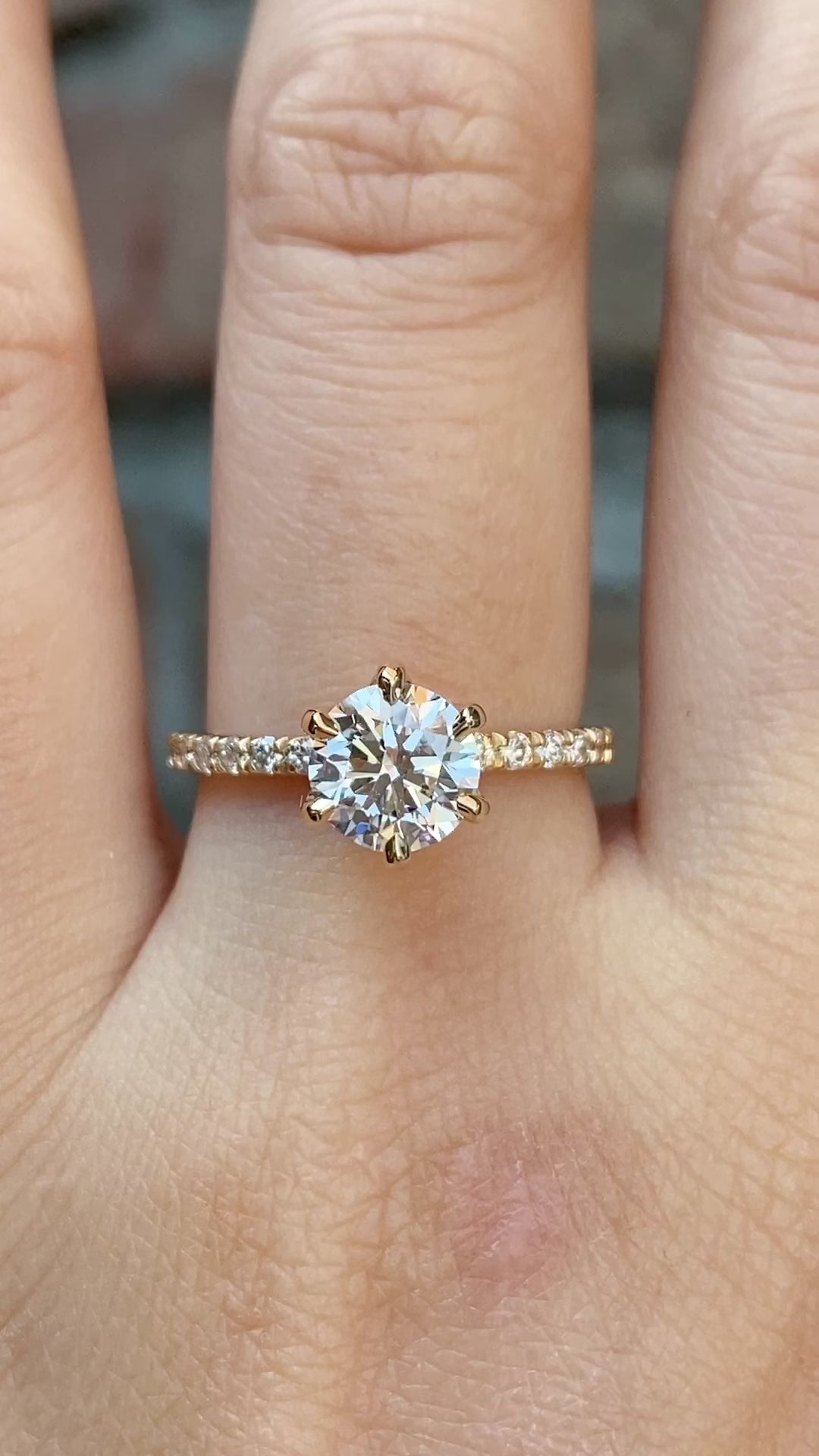 Maria Luxe Ring, IGI Certified 1.3ct Lab Diamond, 14K Yellow Gold (One of a kind)