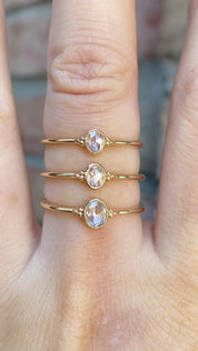 Iris Ring, 0.08-0.18ct Rose Cut Diamond, 14k Yellow Gold (One of a kind)