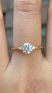 Estel Ring 0.80ct Round Lab Diamond, 14K Yellow Gold, GCAL Certified (One of a kind)