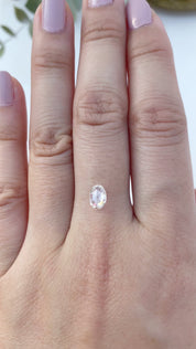 0.57ct Oval Rose Cut Diamond, F VS2