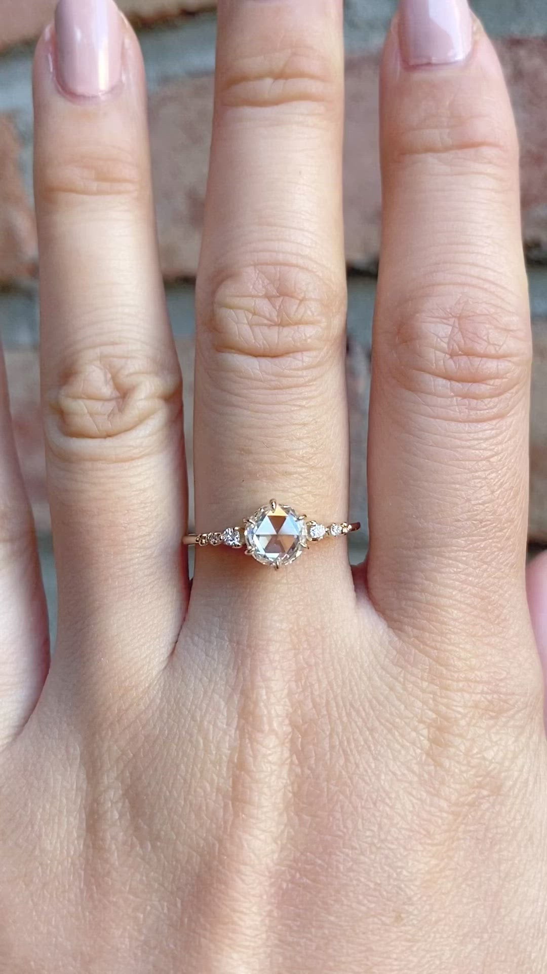Mila Ring, 1.01ct Rose Cut Diamond, 14k Yellow Gold, GIA Certified (One of a kind)