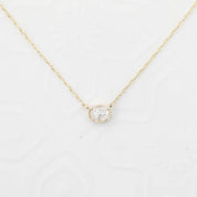 Dahlia Rose Cut Diamond Solitaire Necklace (One of a kind)