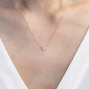 Dahlia Rose Cut Diamond Solitaire Necklace (One of a kind)
