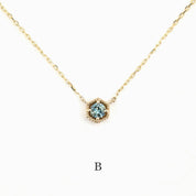 Milgrain Necklace 4mm Montana Sapphire
