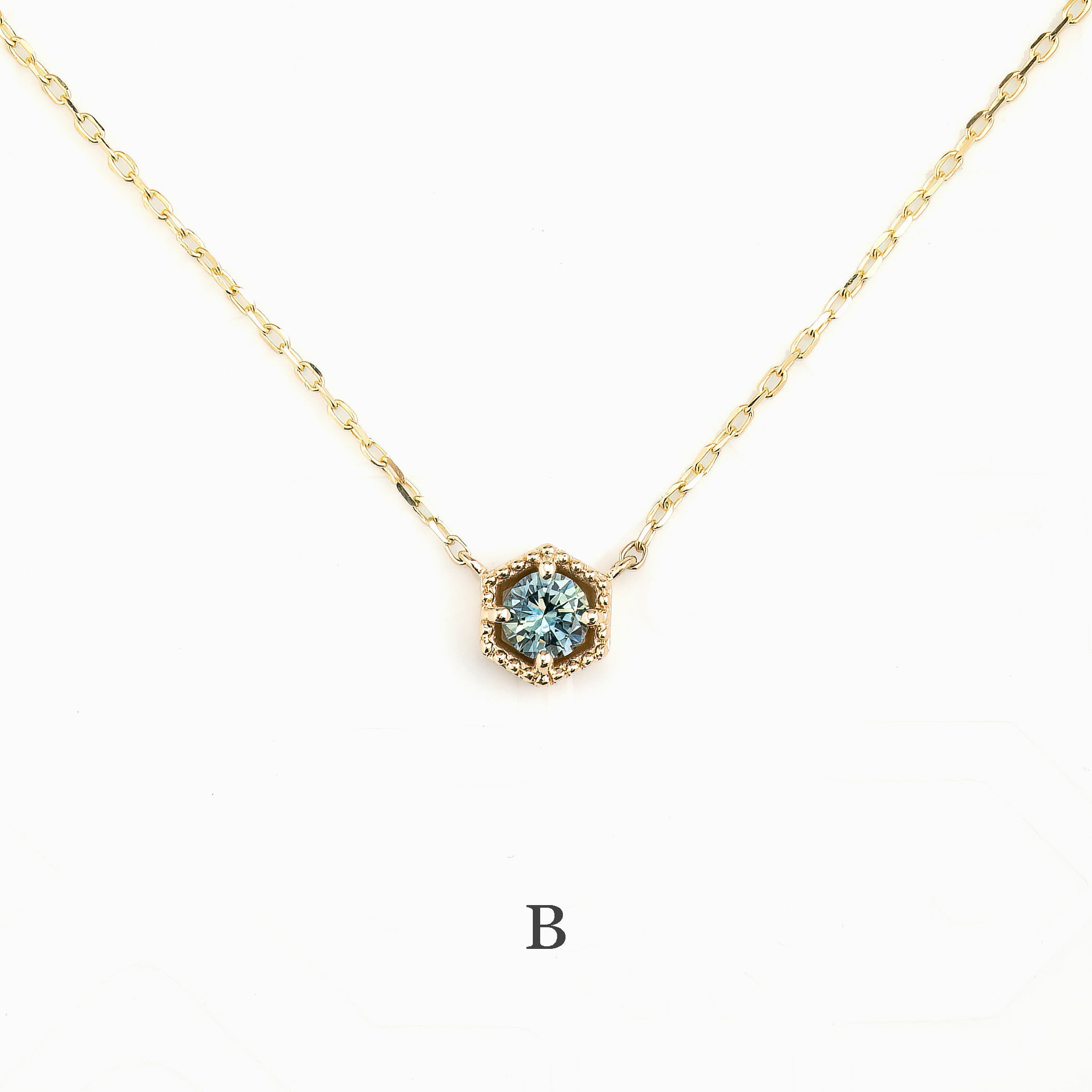 Milgrain Necklace 4mm Montana Sapphire