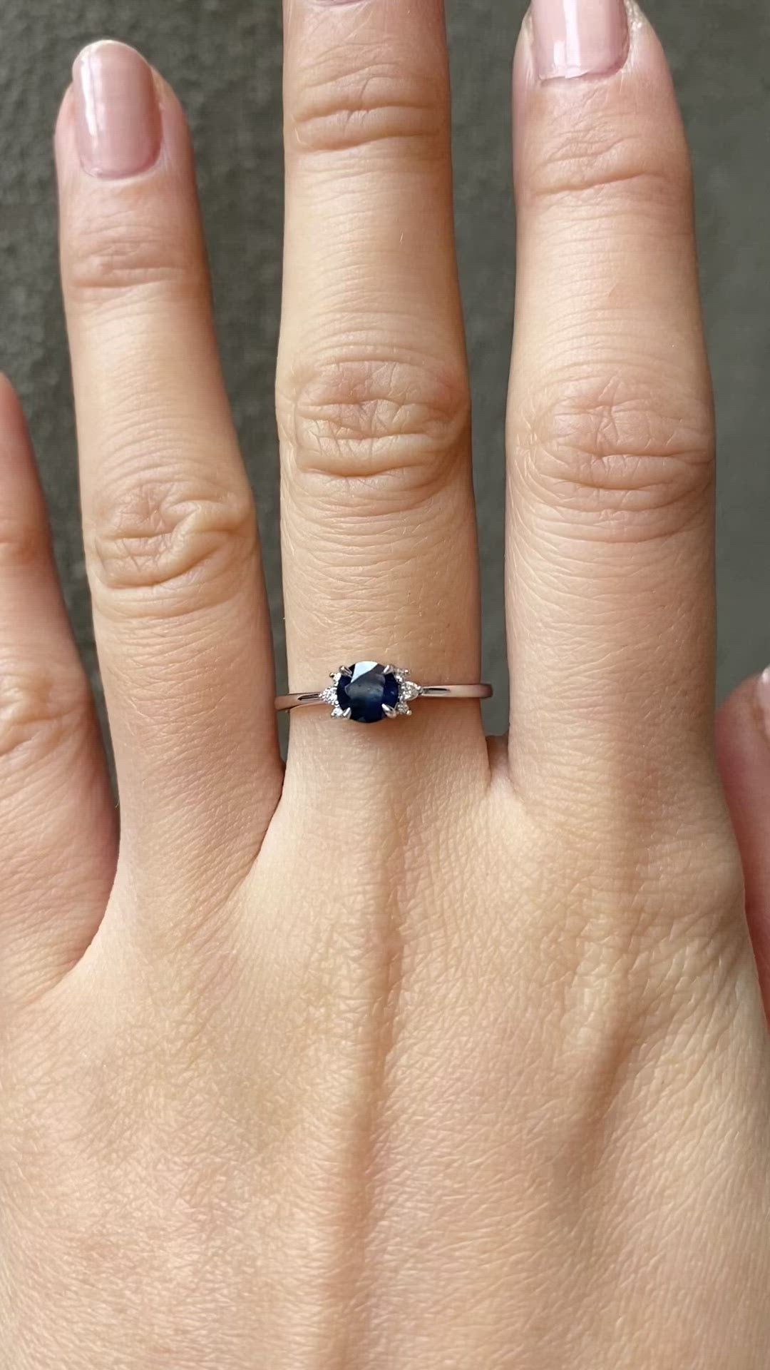 Lena Ring 0.65ct Blue Montana Sapphire, 14k White Gold