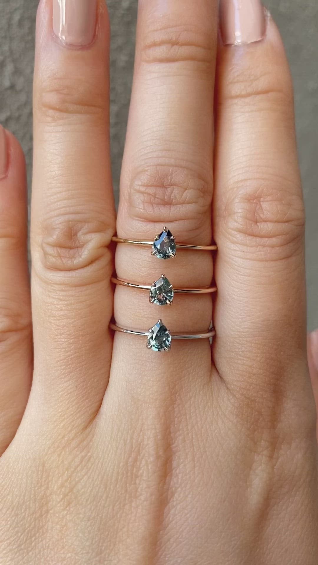 【即日配送】サラリング ・0.35ct・非加熱ブルーグリーンサファイア・K14YG