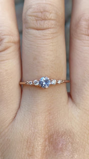Estel Fleur Ring, 0.30ct Ceylon Sapphire