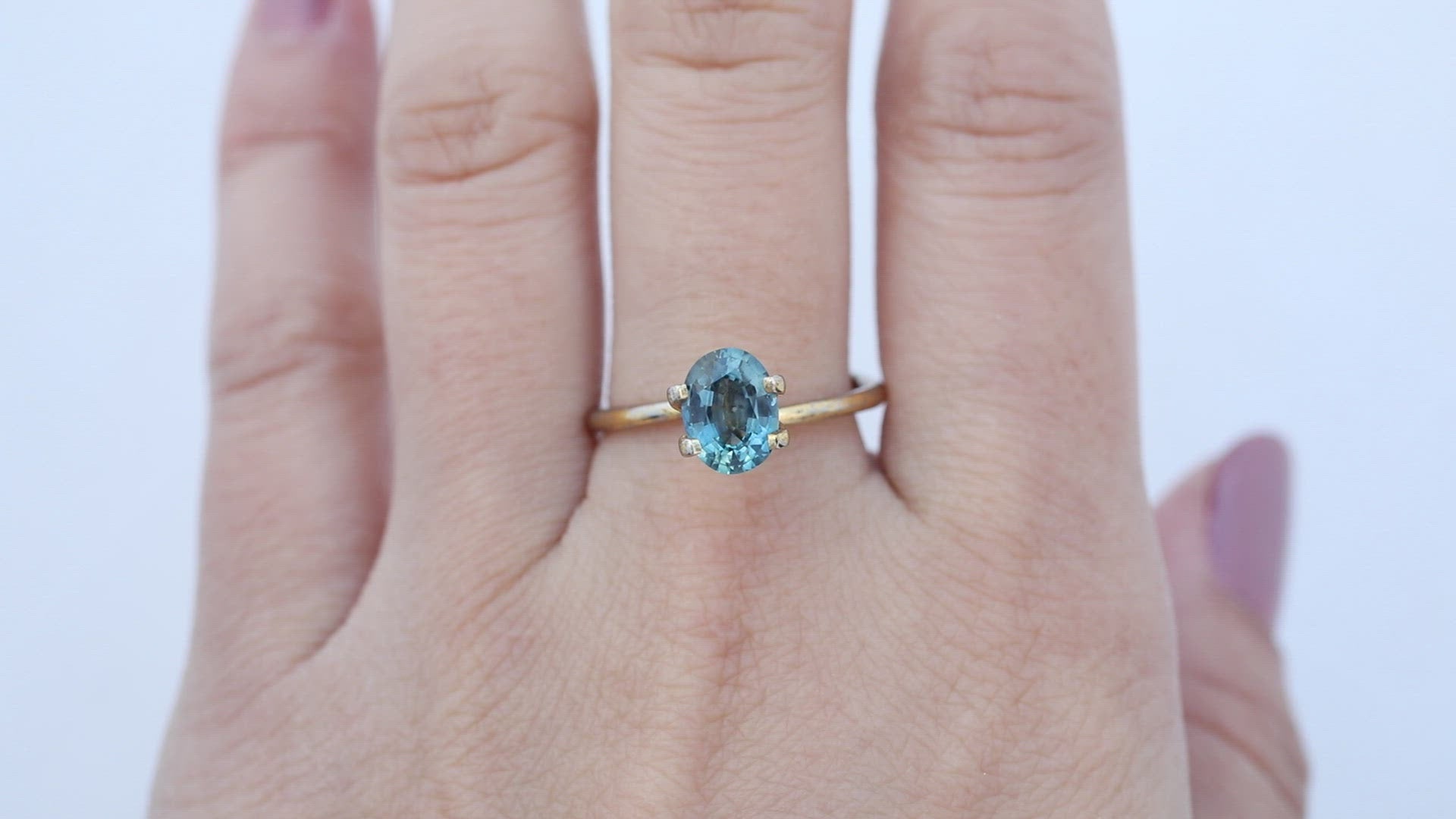 1.41ct Oval Cut Blue Green Montana Sapphire
