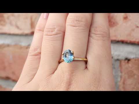 1.89ct Oval Cut Parti Blue Green Sapphire