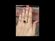 3.39ct Cushion Cut Teal Sapphire