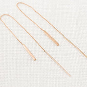 Gold Bar Threader Earrings