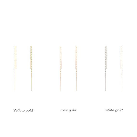 Gold Bar Threader Earrings