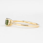 【一点物】オードリーリング ・0.7ct・加熱クイーンズランド産グリーンサファイア・K14YG