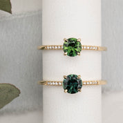 【一点物】オードリーリング ・0.7ct・加熱クイーンズランド産グリーンサファイア・K14YG