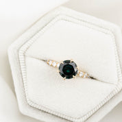 Maria Luxe Grand Ring, 1.58ct Blue Green Queensland Sapphire