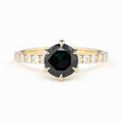 Maria Luxe Grand Ring, 1.58ct Blue Green Queensland Sapphire