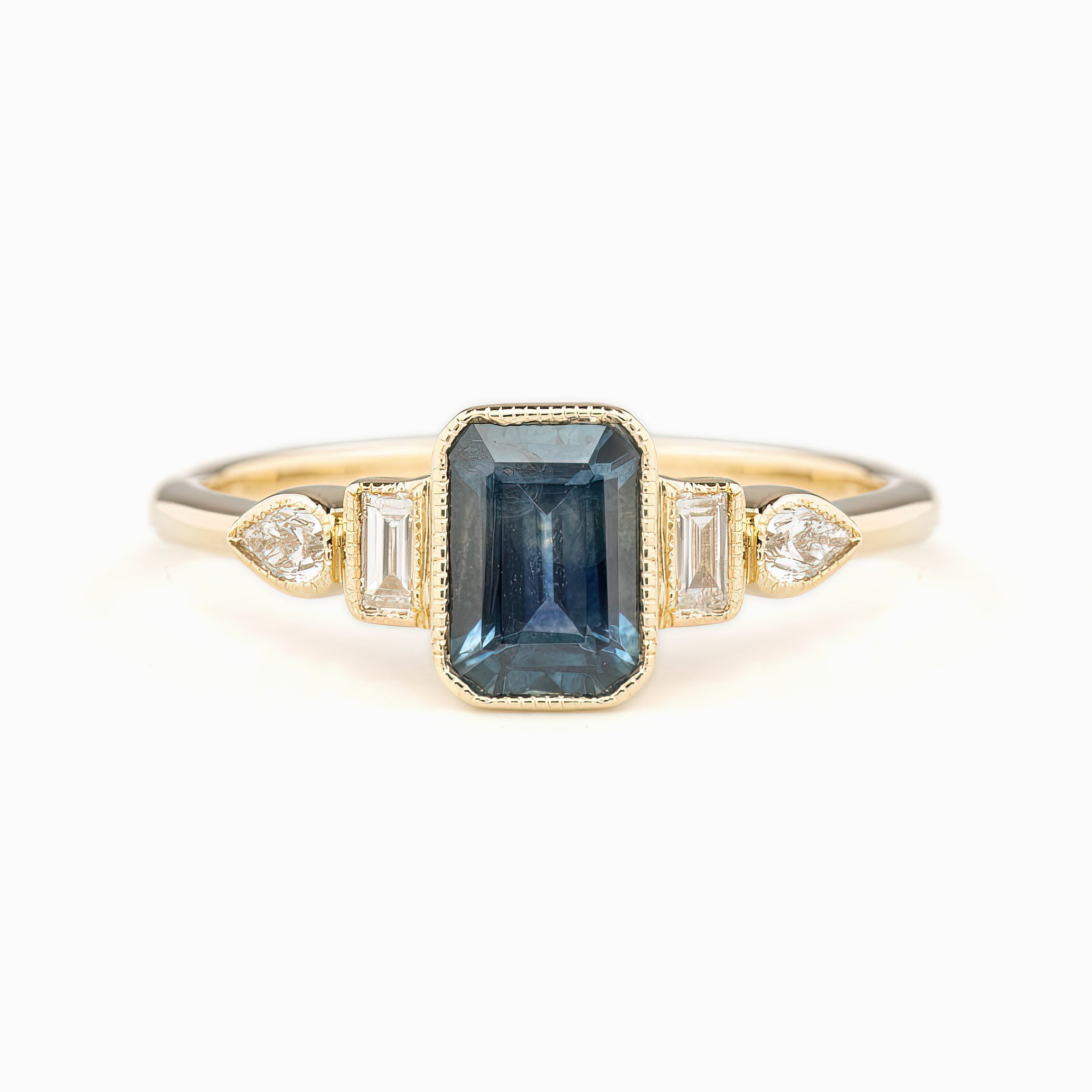 Edith Ring Blue Montana Sapphire, 14k Yellow Gold (One of a kind)