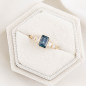 Edith Ring Blue Montana Sapphire, 14k Yellow Gold (One of a kind)