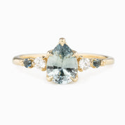 Estel Fleur Ring, 1.22ct Light Blue Madagascar Sapphire, 14K Yellow Gold (One of a kind)