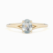 Kylie Ring 0.57ct Light Blue Madagascar Sapphire, 14K Yellow Gold