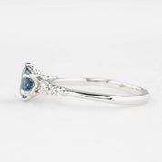 Estel Fleur Six Prongs Ring 1.07ct Light Blue Montana Sapphire, 14k White Gold (One of a kind)