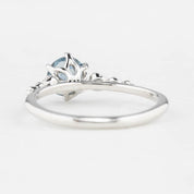 Estel Fleur Six Prongs Ring 1.07ct Light Blue Montana Sapphire, 14k White Gold (One of a kind)