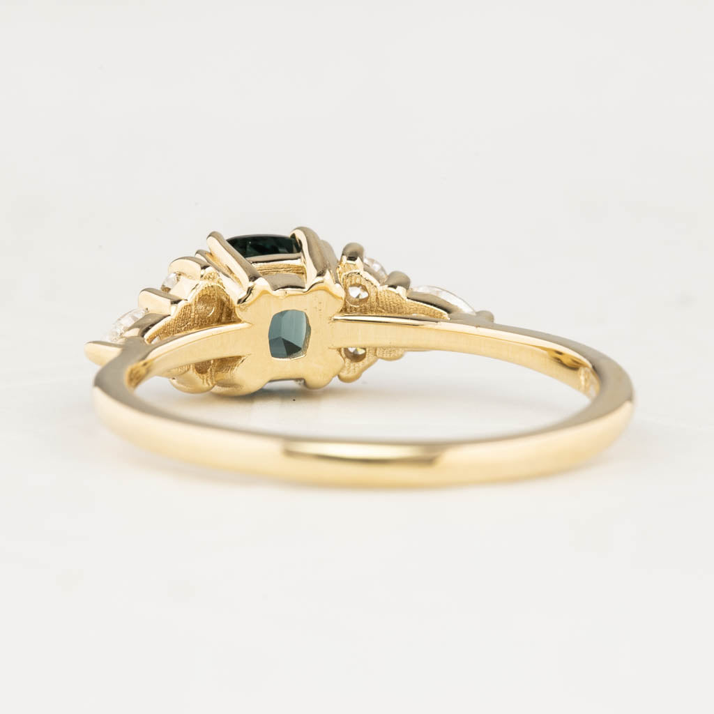 Remi Ring 0.96ct Teal Blue Montana Sapphire, 14K Yellow Gold (One of a kind)