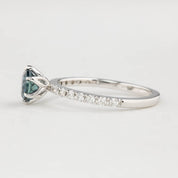 【一点物】マリアリュックスリング ・0.98ct・加熱モンタナ産ティールブルーサファイア・K14WG