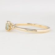 【一点物】ソフィアリング ・0.83ct・モンタナ産アクアブルーグリーンサファイア・K14YG