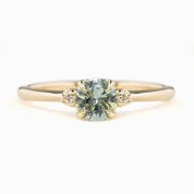 【一点物】ソフィアリング ・0.83ct・モンタナ産アクアブルーグリーンサファイア・K14YG