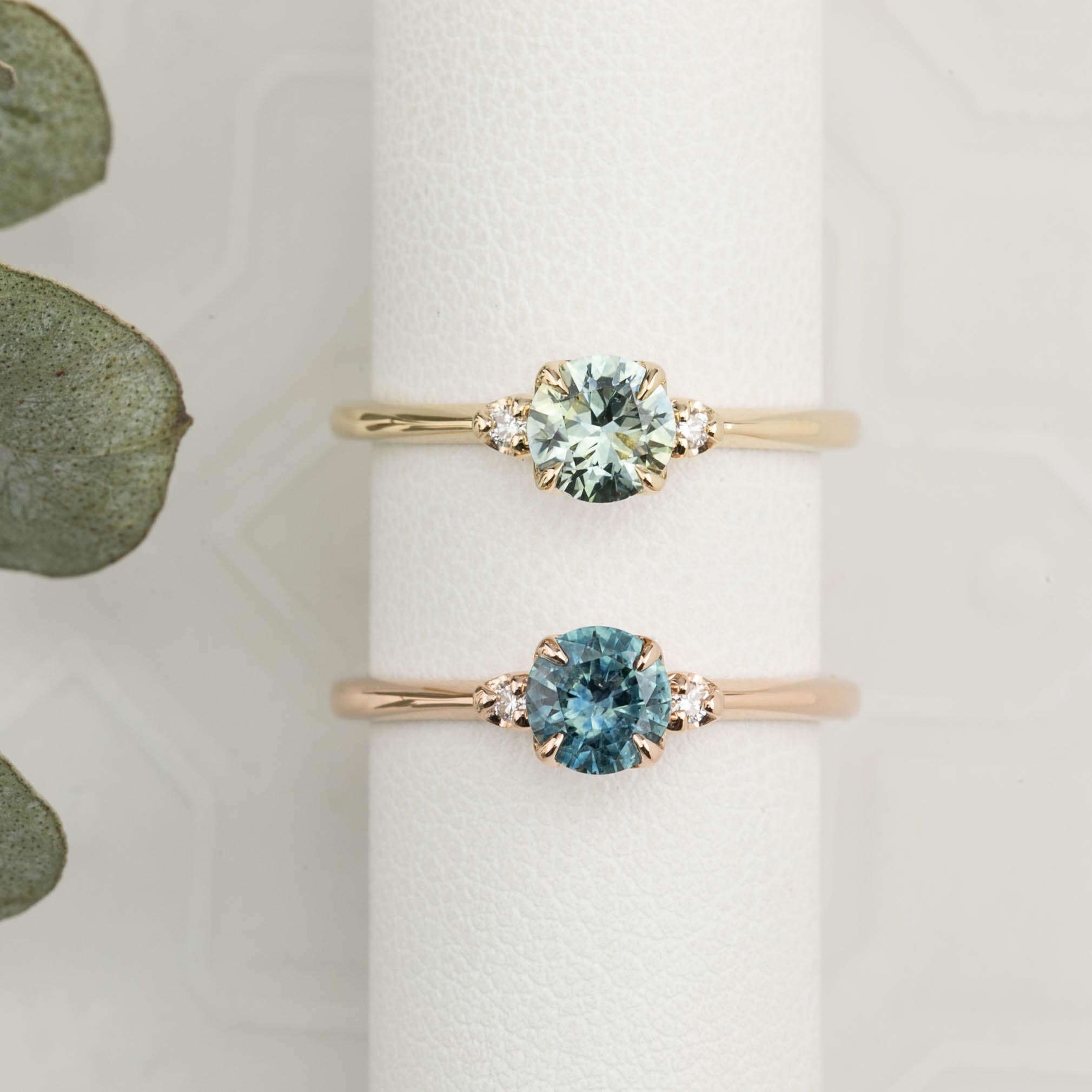 【一点物】ソフィアリング ・0.83ct・モンタナ産アクアブルーグリーンサファイア・K14YG