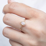 Ava Ring, Oval Rose Cut Diamond
