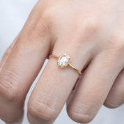 Ava Ring, Oval Rose Cut Diamond